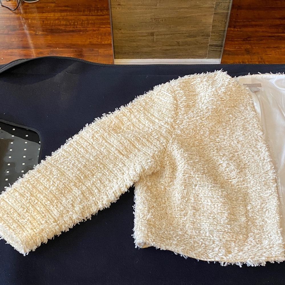 H&M Cream Bouclé Open-Front Jacket - Picture 5 of 11